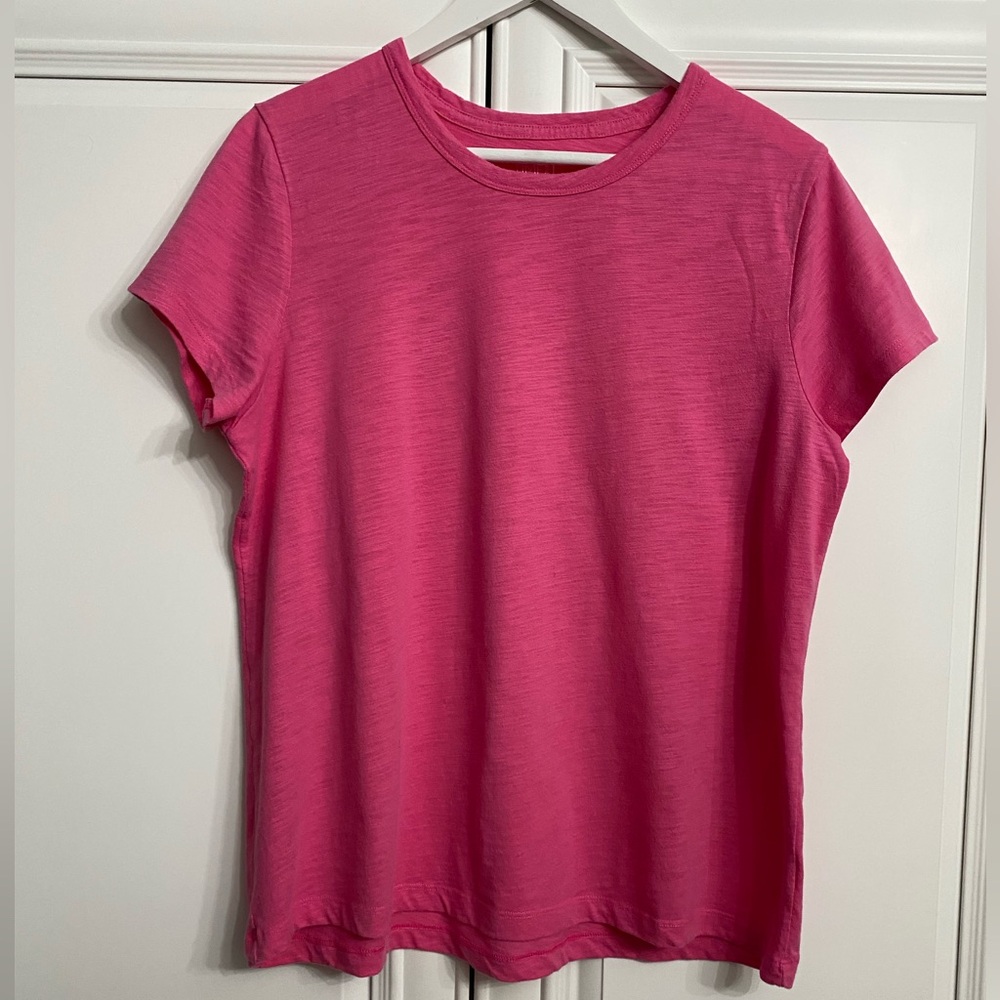 Time & Tru Women’s Size Large Short Sleeve Pink T Shirt Top